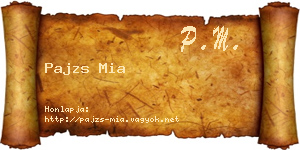Pajzs Mia névjegykártya